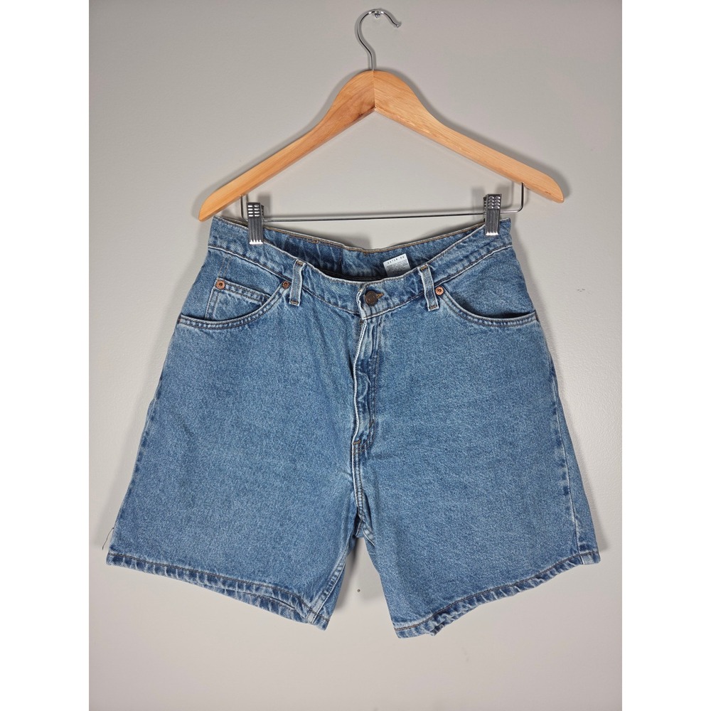 Vintage Levis 951 Orange Tab Relaxed Fit Denim Shorts Medium Wash Blue Womens 12
